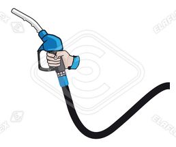 Icon / Clipart<br />Petrol Station Nozzle & Hose Hand (blue)